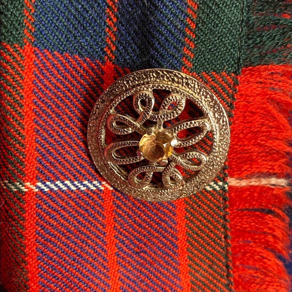 Vintage Scottish Plaid Red Wool Tartan Plaid Classic Traditional Skirt Kilt Sz M - Picture 7 of 17